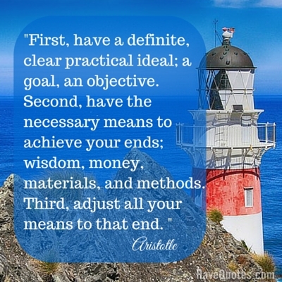 First have a definite clear practical ideal a goal an objective Quote