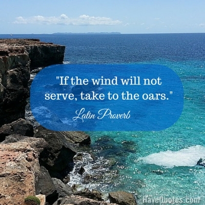 If the wind will not serve take to the oars Quote