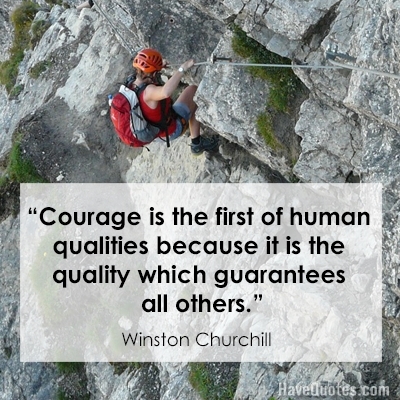 Courage is the first of human qualities because it is the quality which guarantees all others Quote