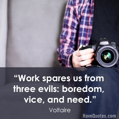 Work spares us from three evils boredom vice and need Quote