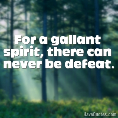 For a gallant spirit there can Quote