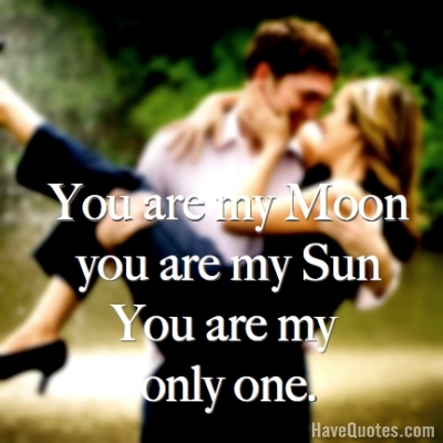 You are my moon you are my sun Quote