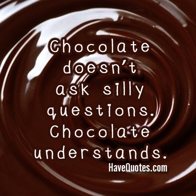 Chocolate doesnt ask silly Quote